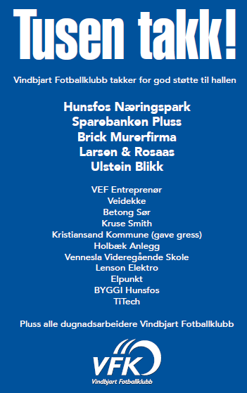 Takk for støtten